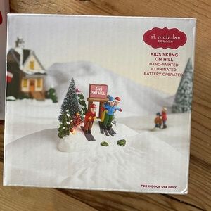 St. Nicholas Square Kids Skiing on a Hill